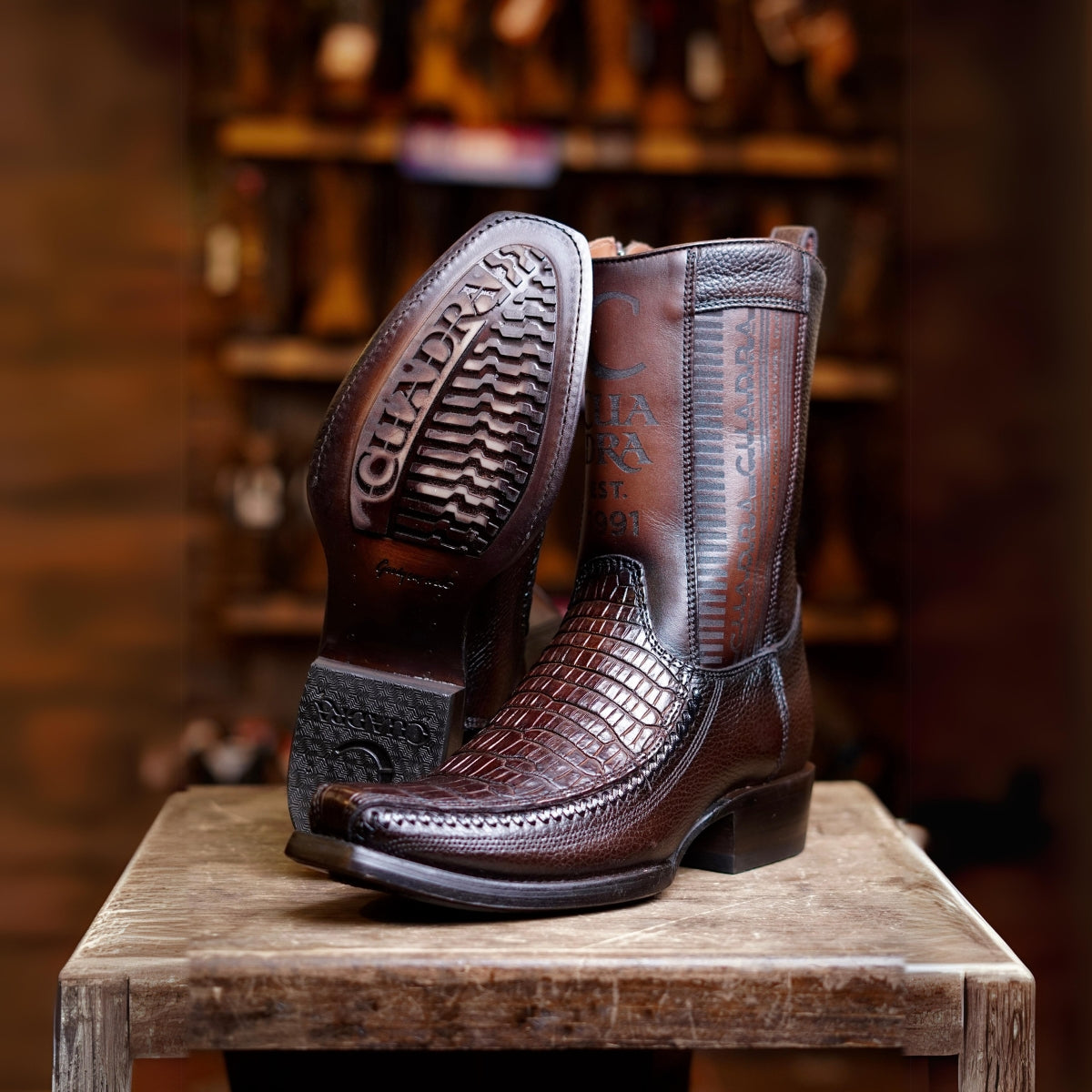 De Pitón Botas Cuadra En Linea Cuadra Botas Vaqueras En Linea