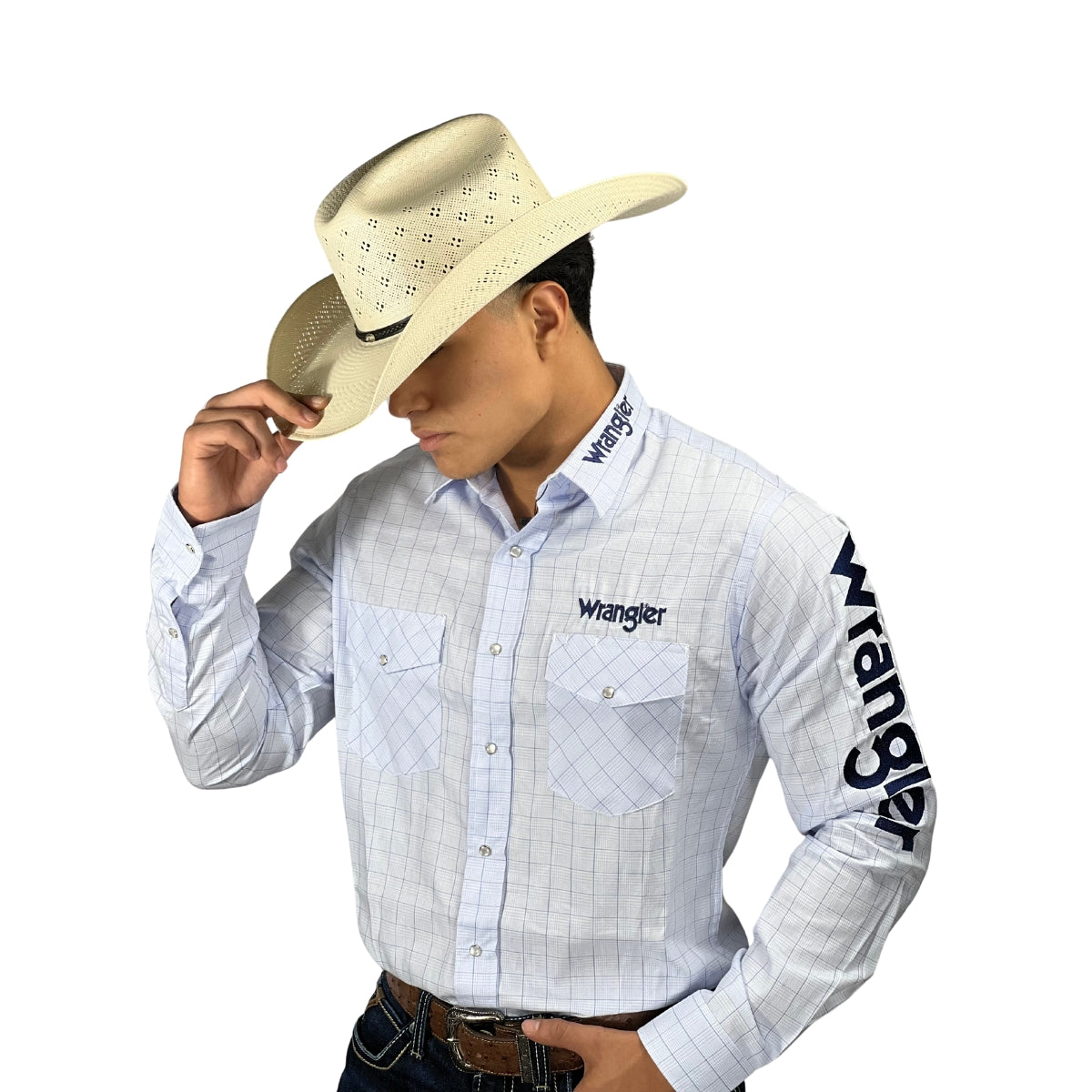 Camisa Wrangler Camisa Vaquera Blanca Hombre Camisa Manga Corta